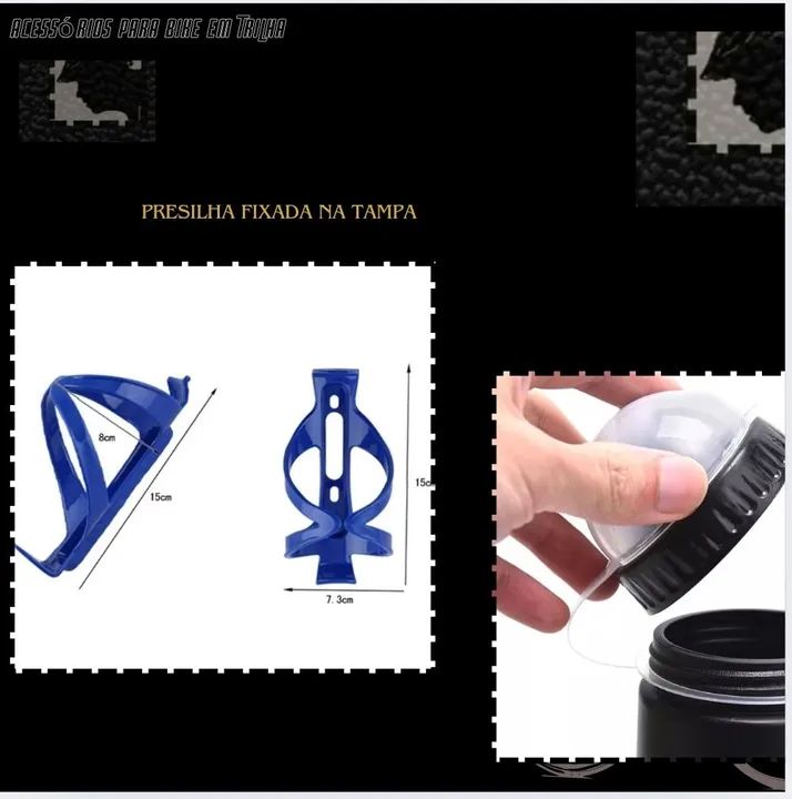 Garrafa de água para ciclismo e treinos em geral - 750 ml com suporte  - Foto 3