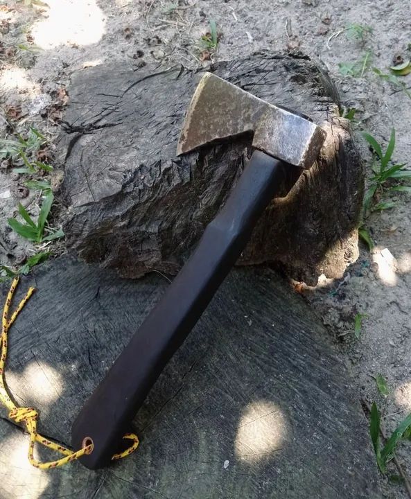 Machadinha Antiga Relíquia Aço Cabo Madeira Lei Canela Preta - Foto 4