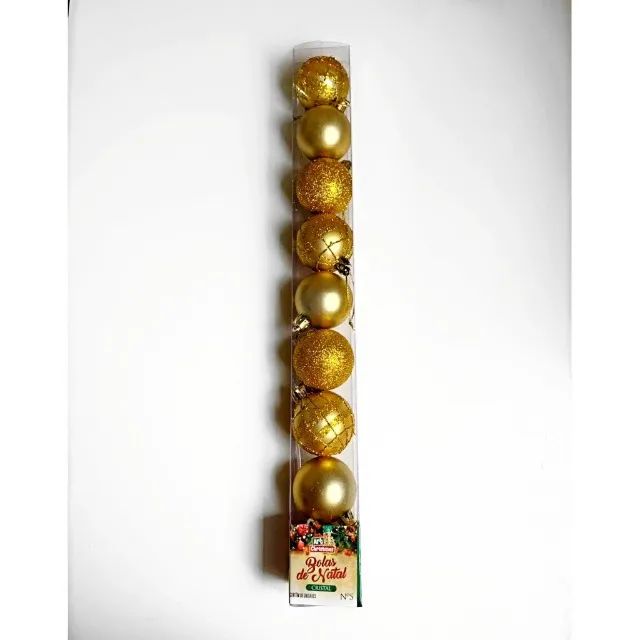Bolas De Natal Cristal Nº5 Dourada Art Christmas Nº05 Zc419 - Foto 3
