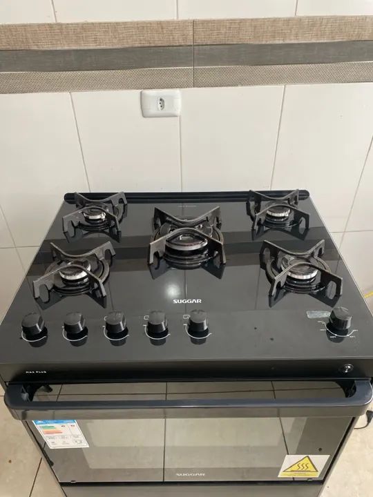 Fogão 5 Bocas Suggar Preto com Forno - Foto 3
