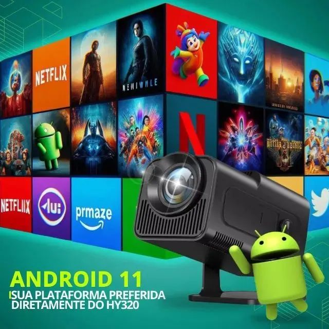 Projetor HY320 Full HD, com Android 11 - Levo até você para testar sem compromisso! - Foto 3