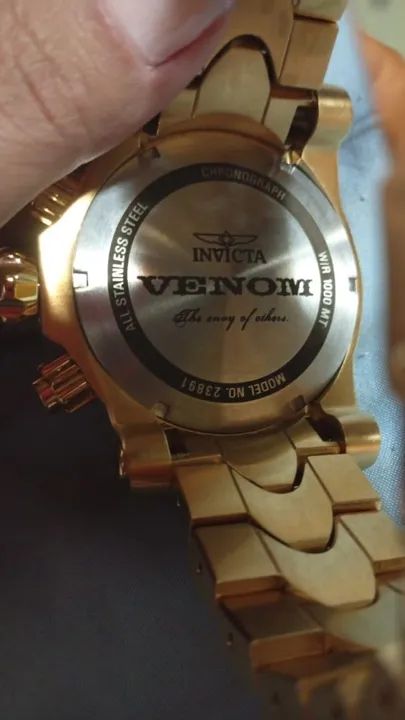 Relógio Invicta Venom Masculino Dourado - Foto 5