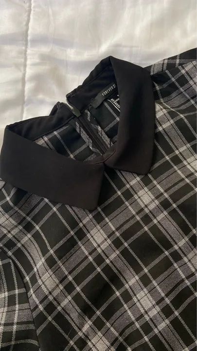 Vestido curto Xadrez Forever 21 