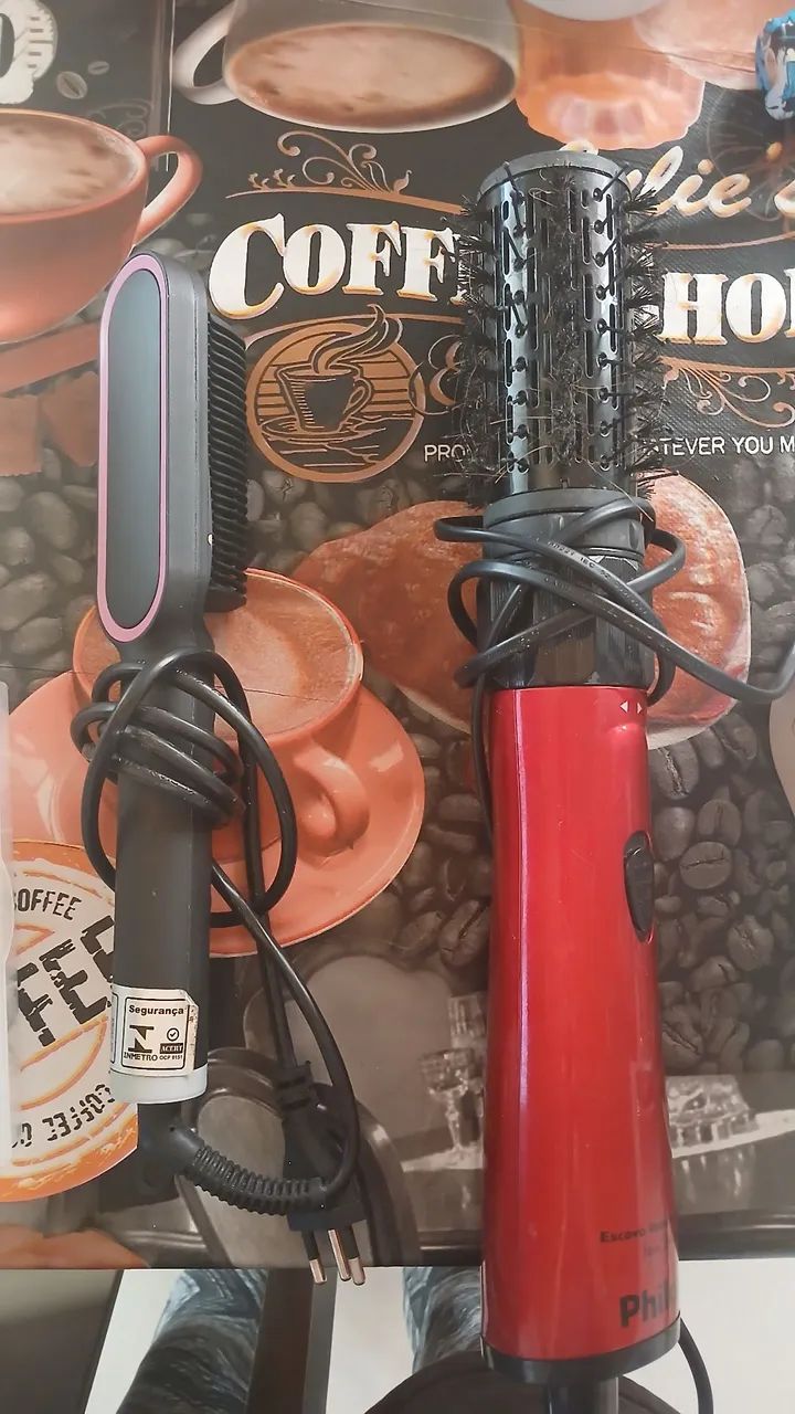 Kit de Secador e Escova Rotativa para Cabelos