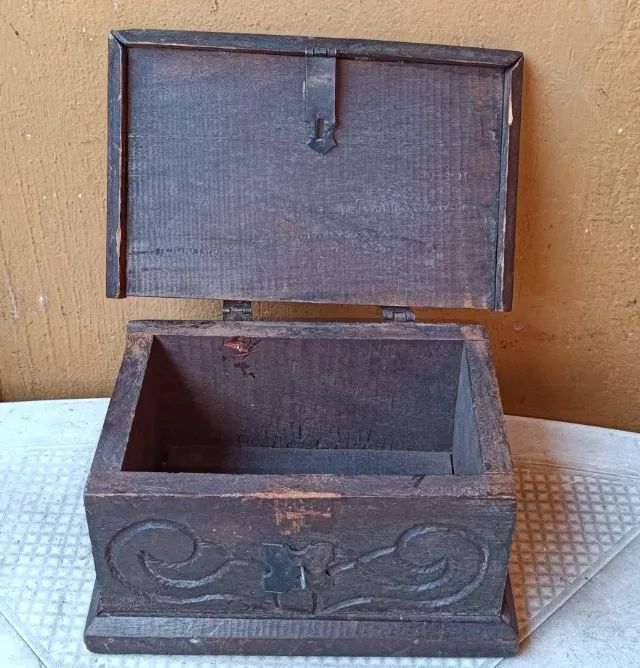 Caixa De Madeira Antiga Rara P/ Jóias Modelo Bau Otimo Estado - Foto 3