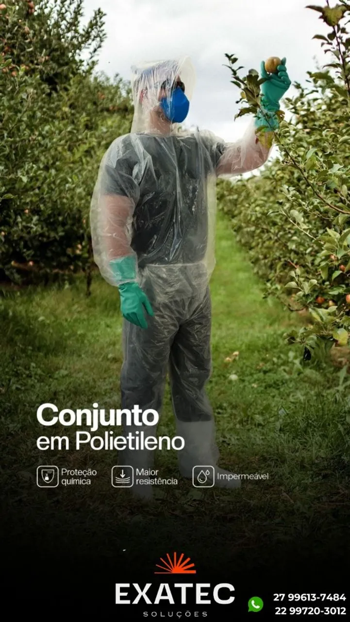 CONJUNTO IMPERMEÁVEL POLIETILENO COM ELASTICO E CAPUZ E BOTA