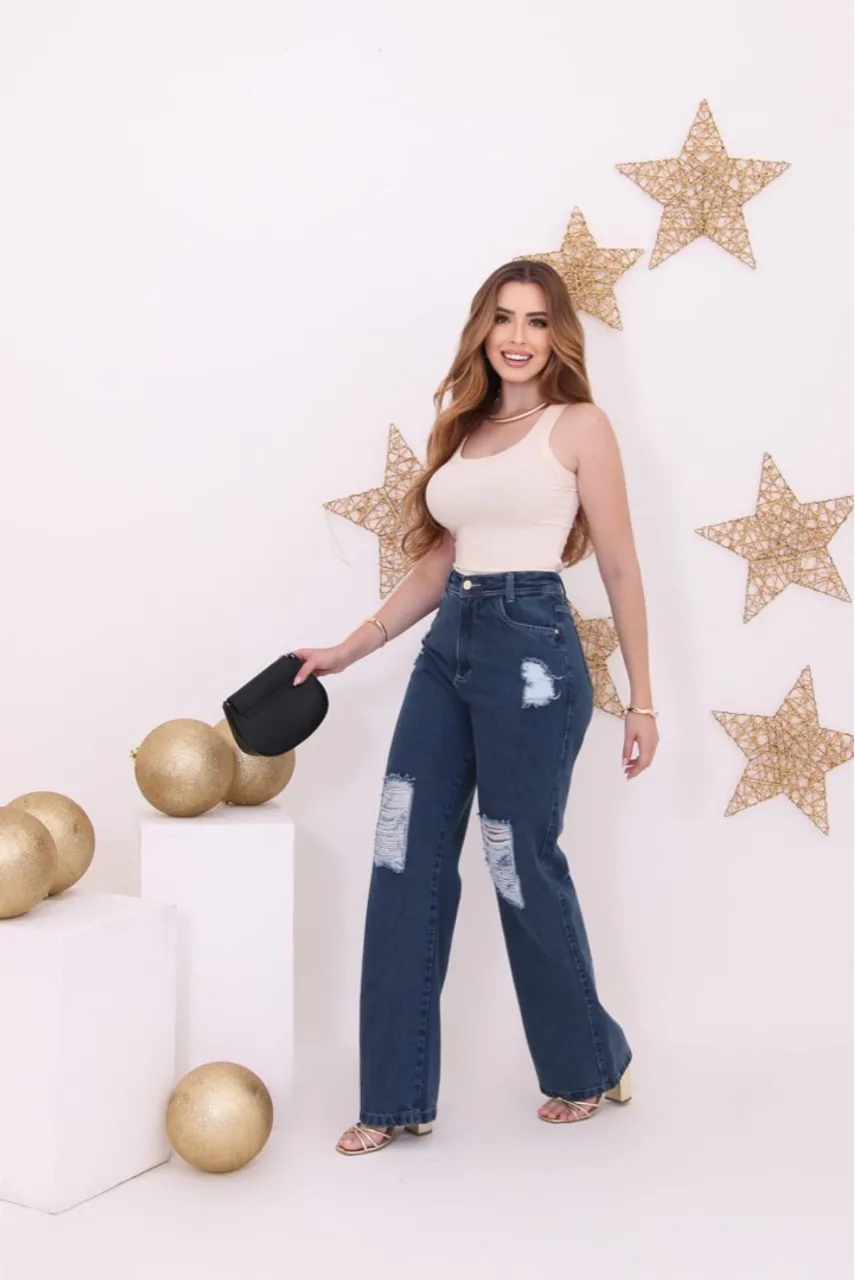 Calça Jeans Destroyed, TAM: 36