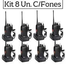 Kit 8 rádios comunicadores walk talk baofeng 