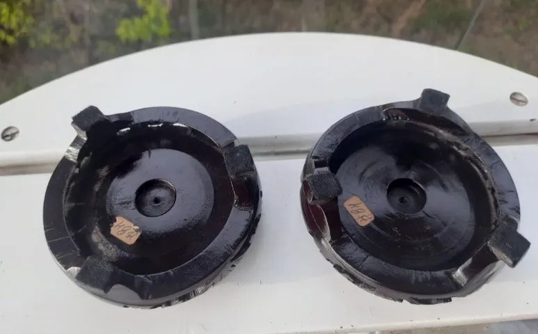 Par de peanha antiga em madeira suporte para vaso antigo de até 7cm diâmetro - Foto 5