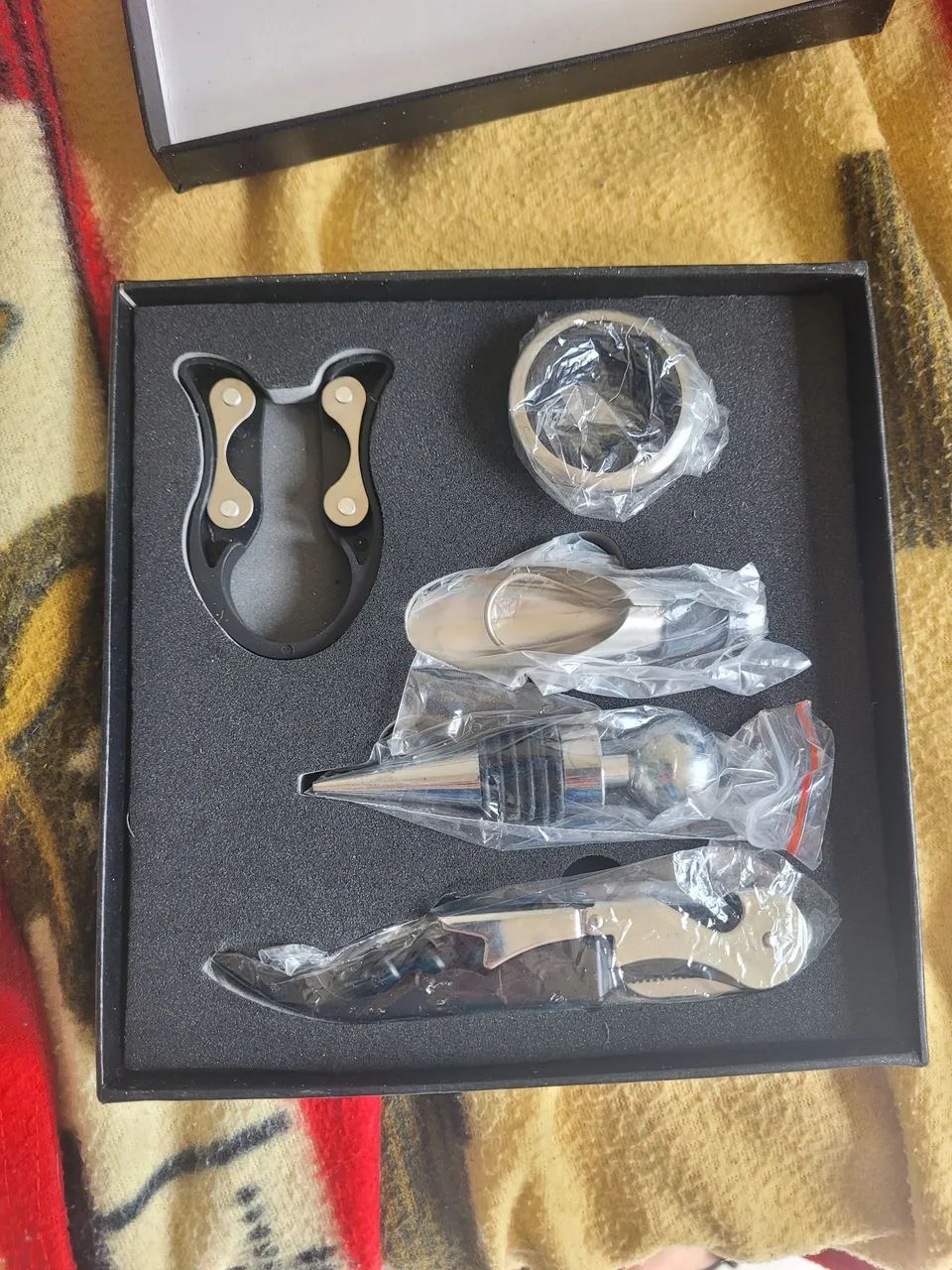 Kit vinho abridor saca rolha tampa dosador etc