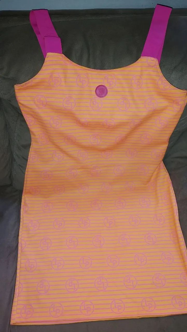 Vestido LP Faixa Rosa 