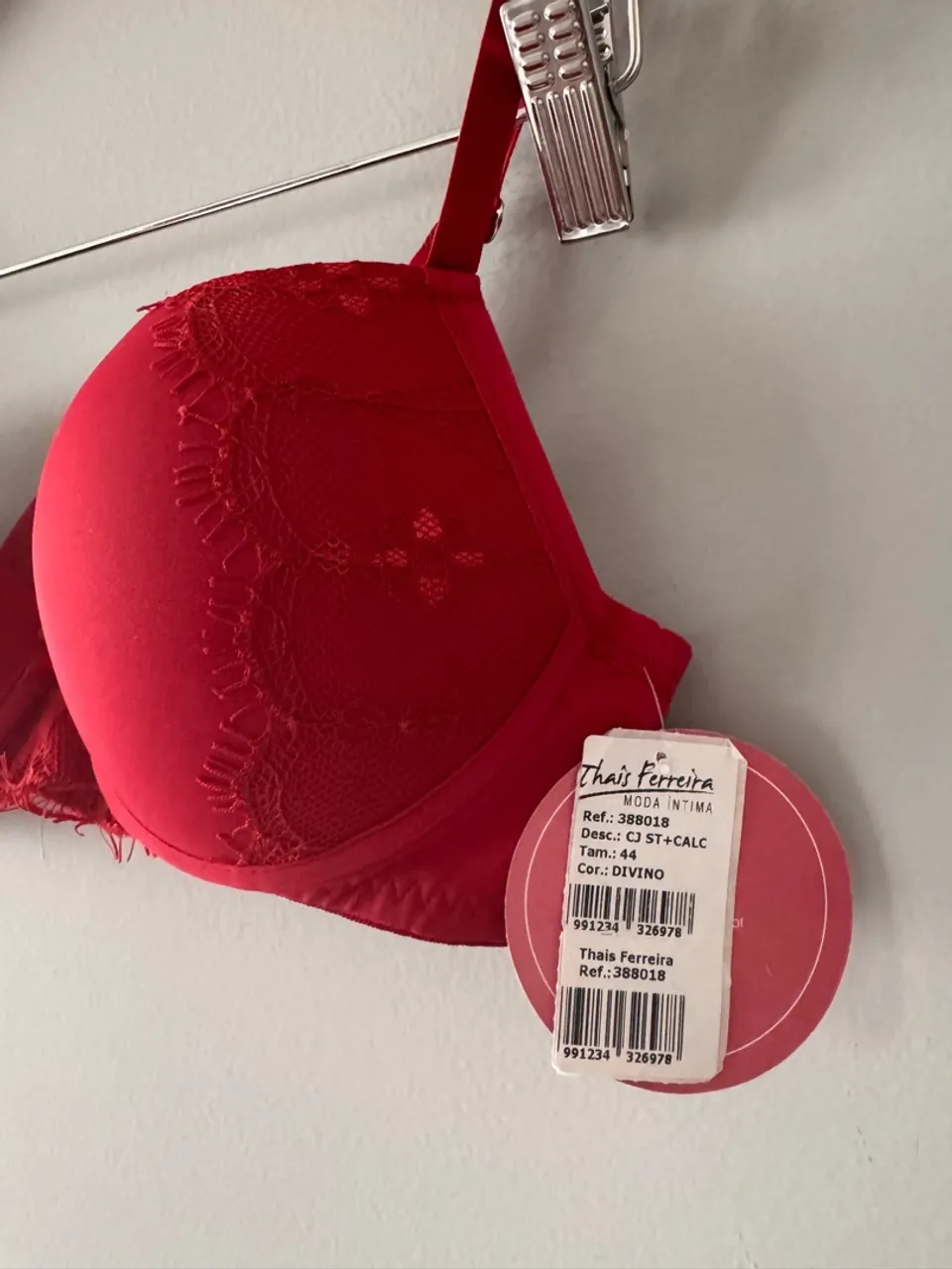 Sutiã Vermelho Thais Ferreira - Tamanho 44