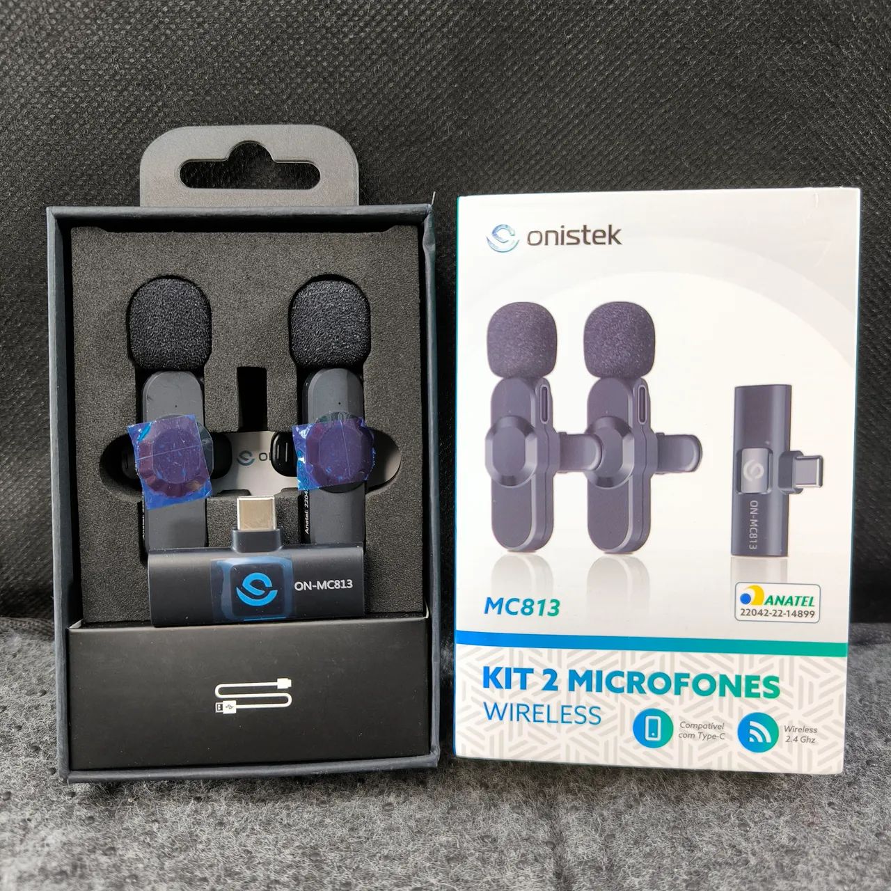 Kit 2 Microfone Lapela Sem Fio Wireless Tipo C - Novo