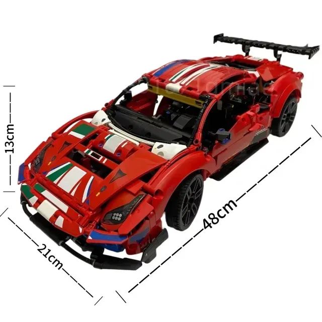 Tipo Lego Ferrari 488 GTE 1:10 1684 peças
