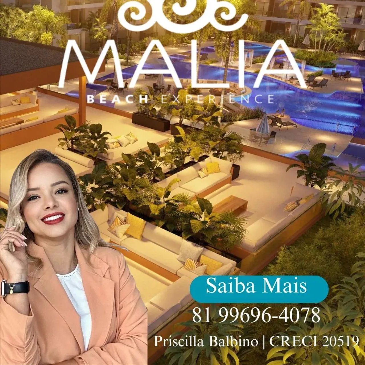 Flats em Porto de Galinhas Studio 29m² Malia Beach - Pronto para Alugar ou Curtir!
