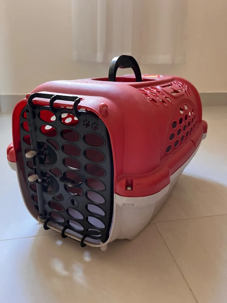 Caixa De Transporte Panther Para Caes e Gatos Plast Pet N1 Cor:Vermelho