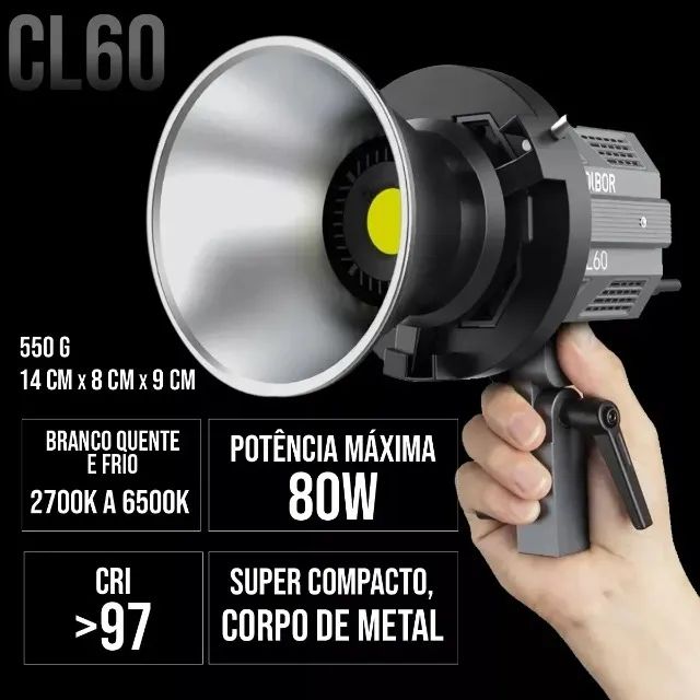 Iluminador Led Colbor 65w~80w Bicolor CL60 Compacto profissional (2700k a 6500K) estúdio  - Foto 3