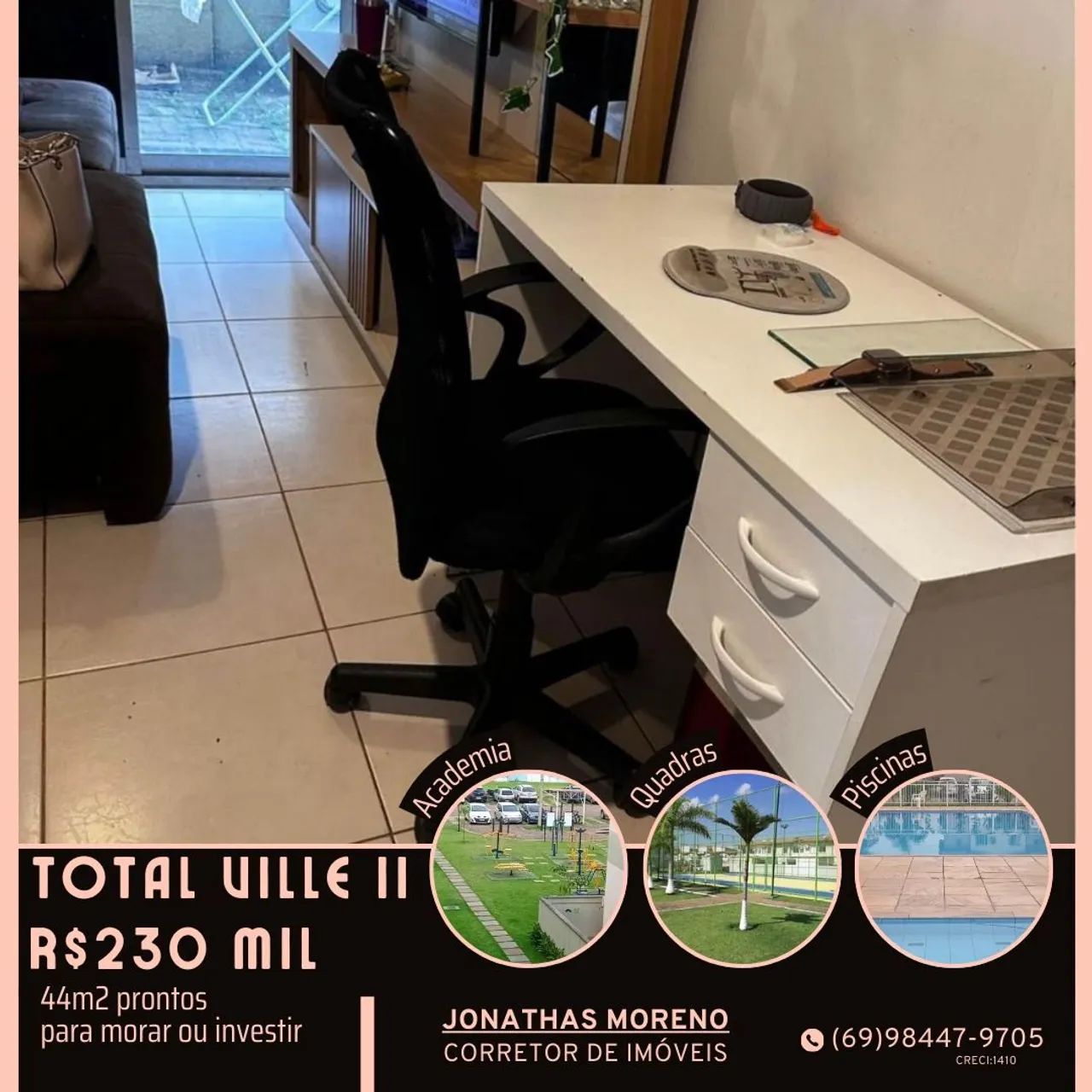 VENDO APT MOBILIADO CONDOMÍNIO TOTAL VILLE II - Foto 2