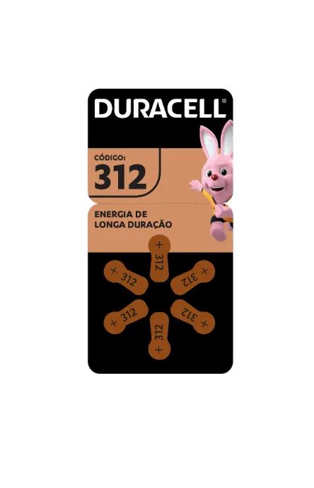 PILHA 312 APARELHO AUDITIVO DURACELL COM 6 PILHAS