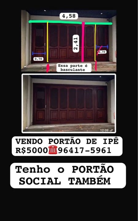 Portão de Ipê genuíno - R$5000
