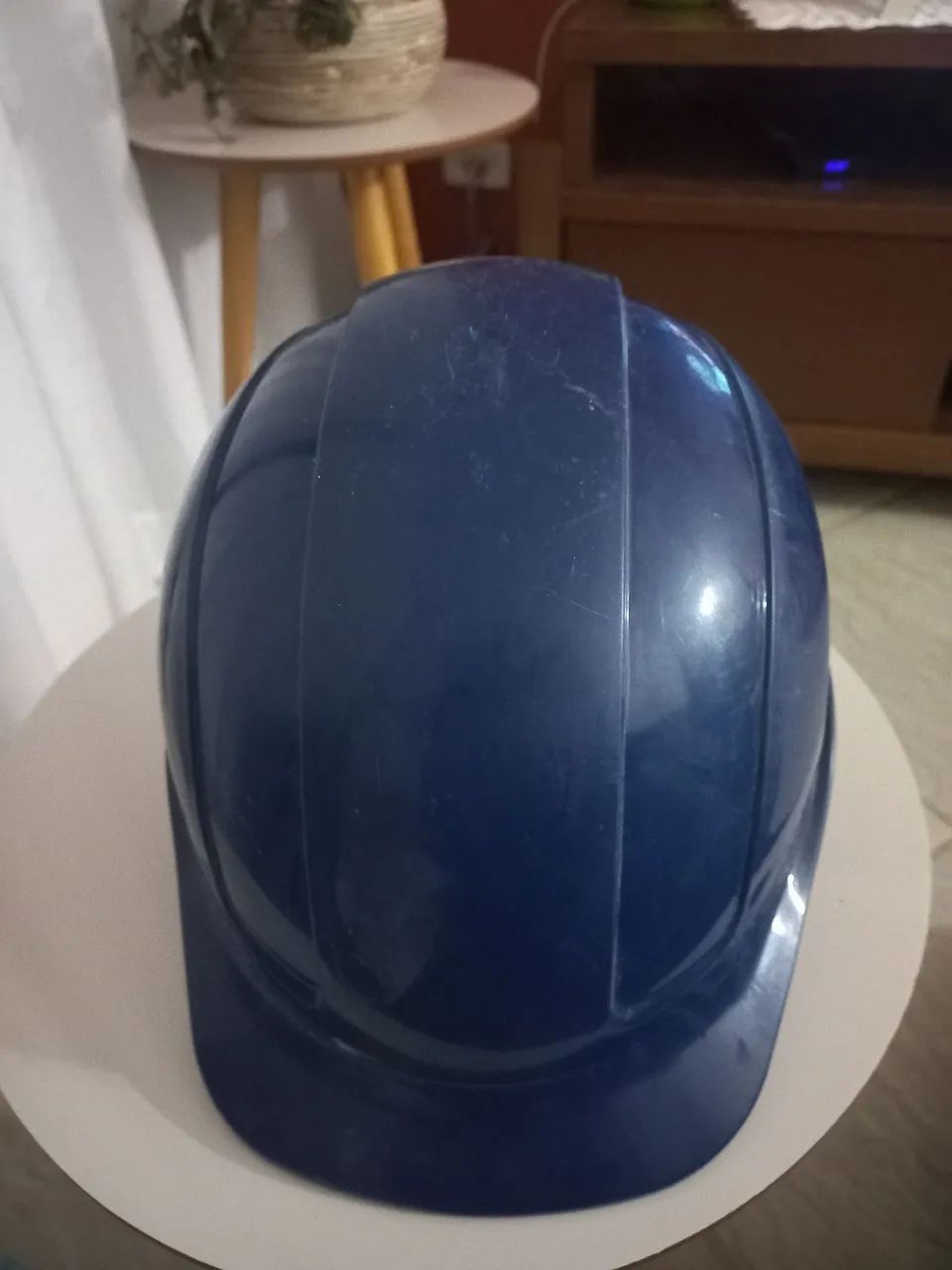 Capacete De Segurança Epi De Obra Azul Carneira E Jugular Cor Unica