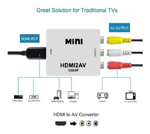 Conversor Hdmi Para Rca Av Video Composto Hdmi2av - Foto 3