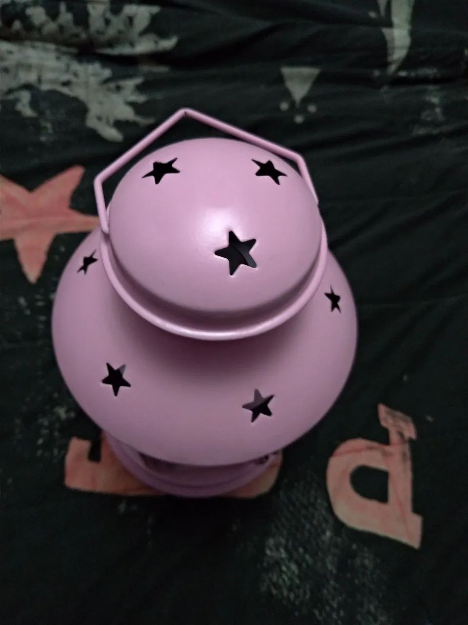 Lanterna para velas - Rosa com Estrelas - Foto 2