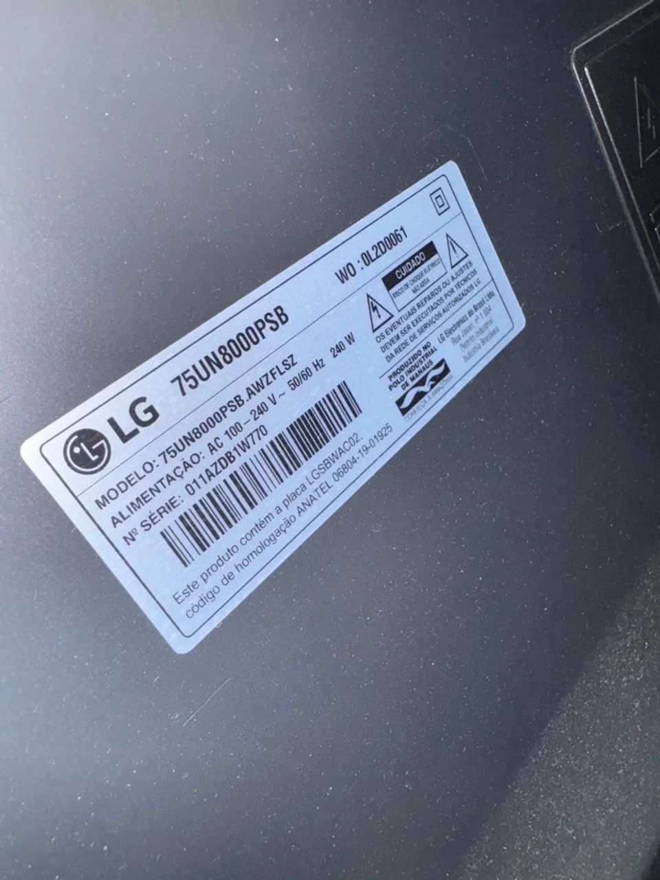 TV LG com tela de 75 polegadas display quebrado - Foto 3