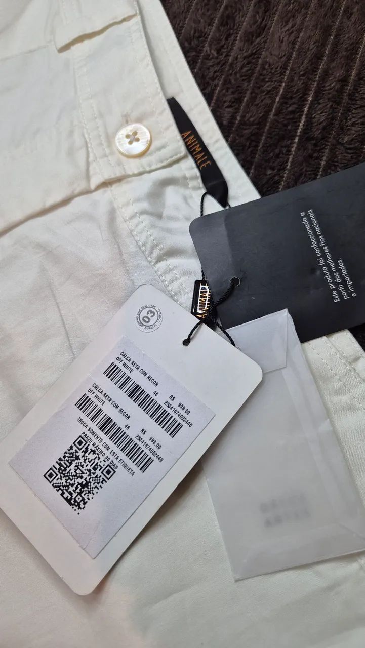 Calça Reta Off White Animale - Foto 2
