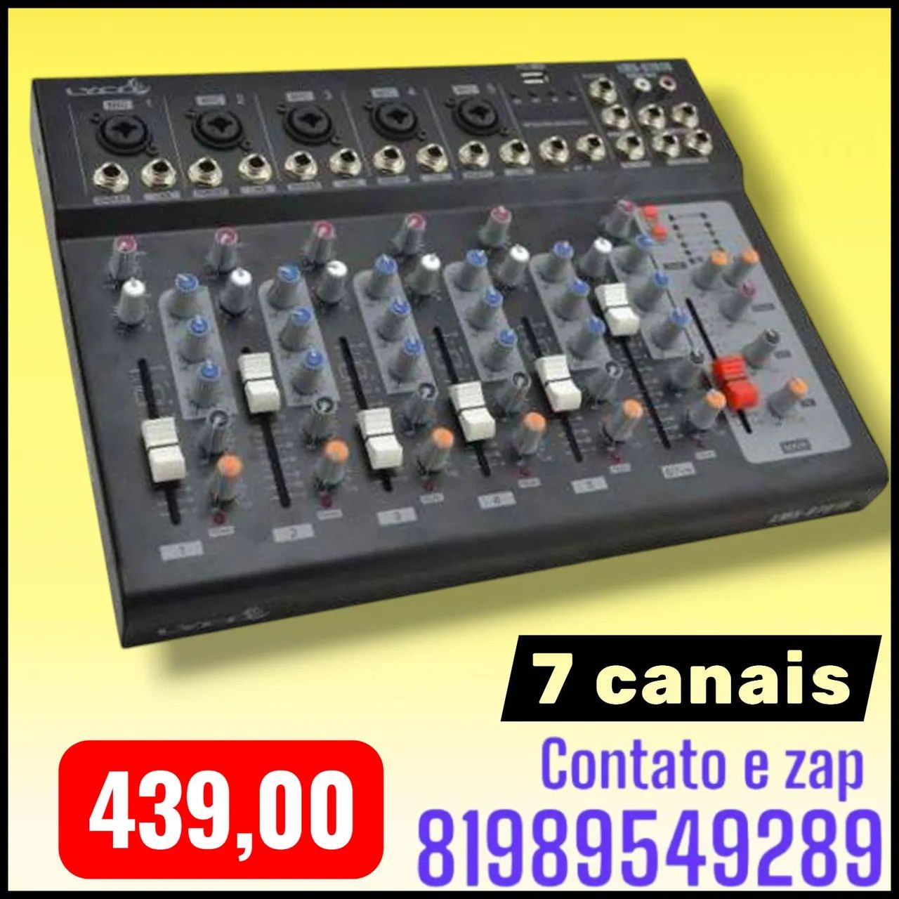 Mesa de som 7 canais Bluetooth h,sul 