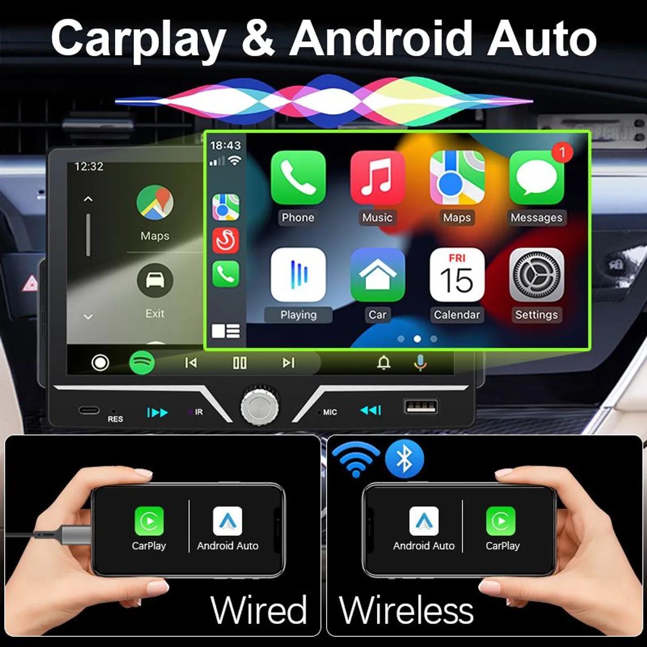 Aparelho Central Multimídia Car MP5 Radio 7 Polegadas Android Auto CarPlay dvd som mp5 - Foto 5