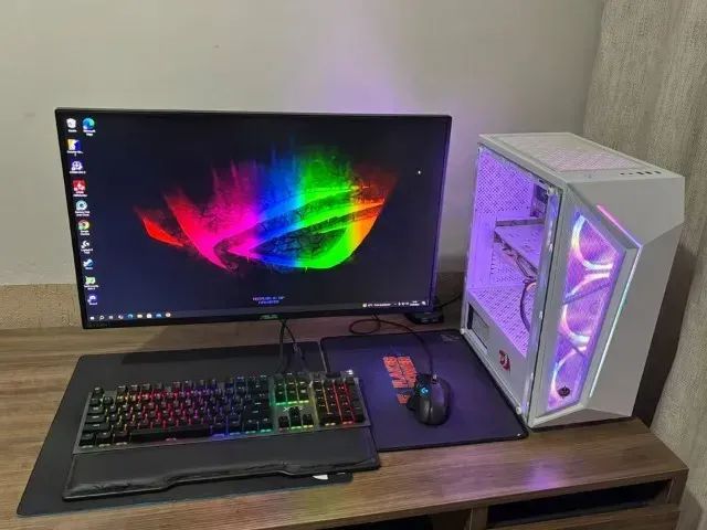 Pc Gamer Completo Branco i5, RX 580 8GB Branca, 16GB DDR4, SSD