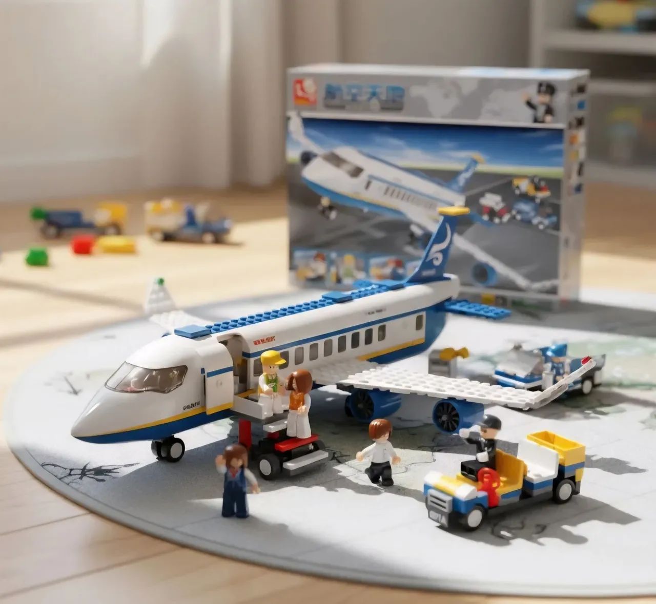 Brinquedo de montar avião 463 peças tipo lego 