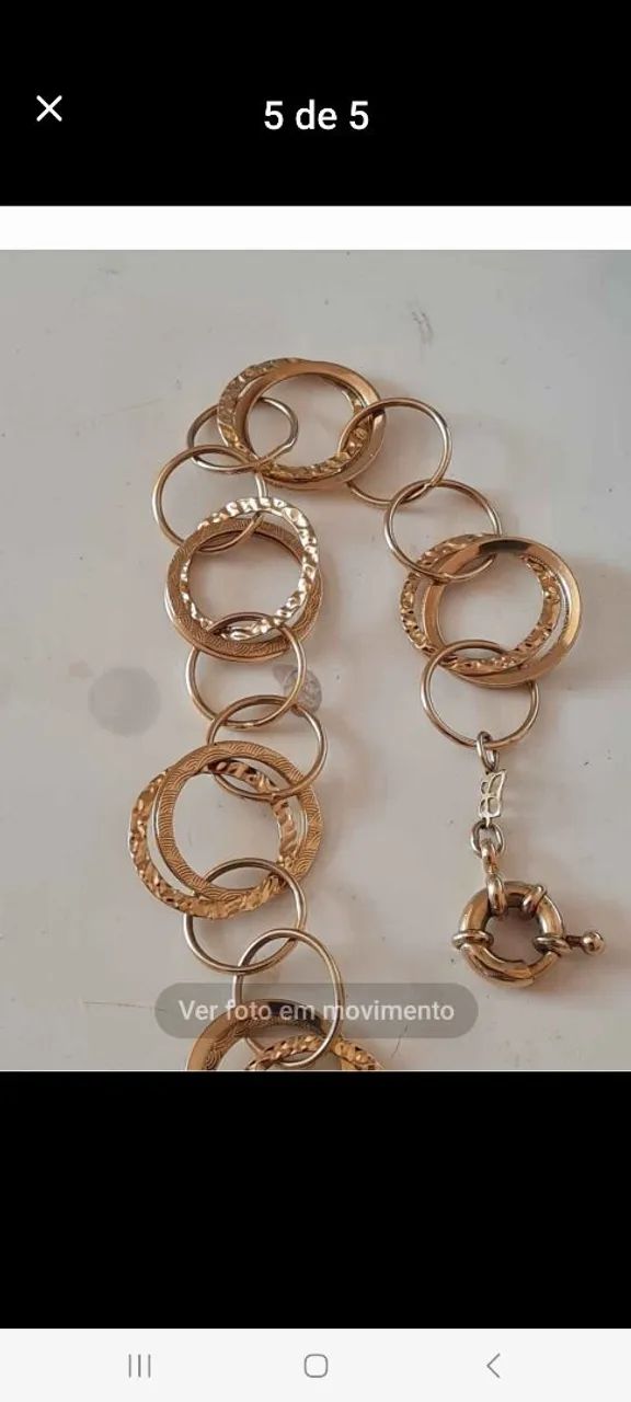 Pulseira  romanel de elos dourados - Foto 2