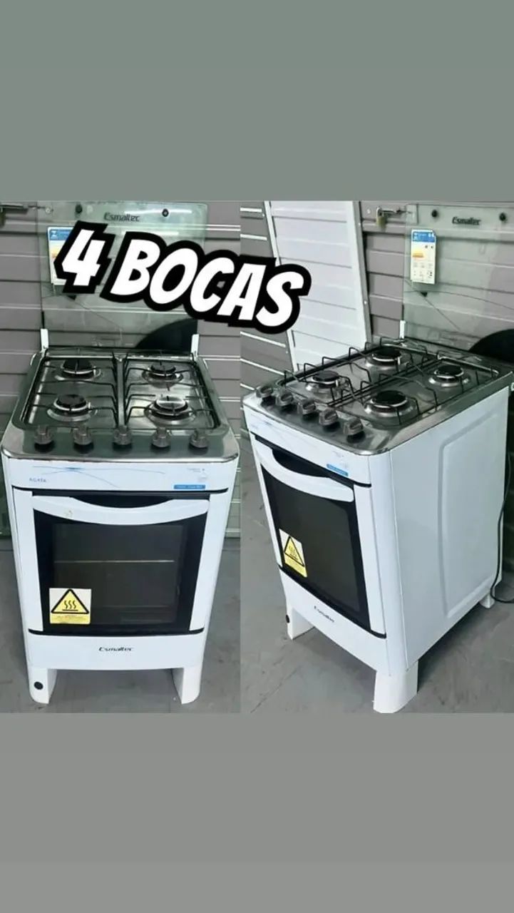 Fogão esmalte 4 bocas automático 