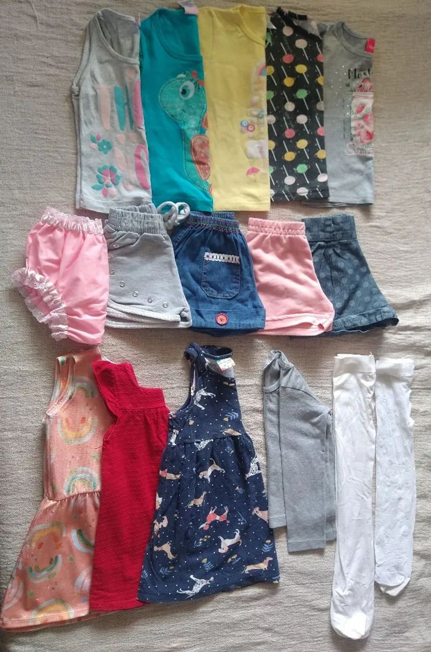 Lote de roupa infantil veste entre 1 até 3 anos peças variadas 