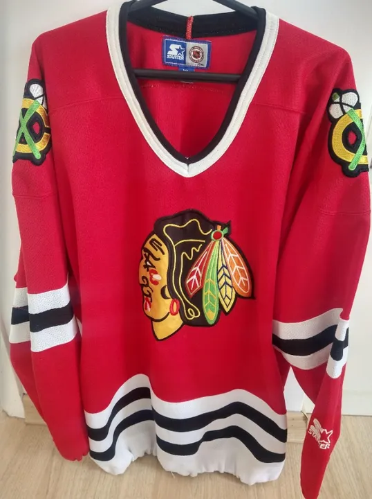 Camiseta de hóquei Chicago Blackhawks vintage | Tamanho XL