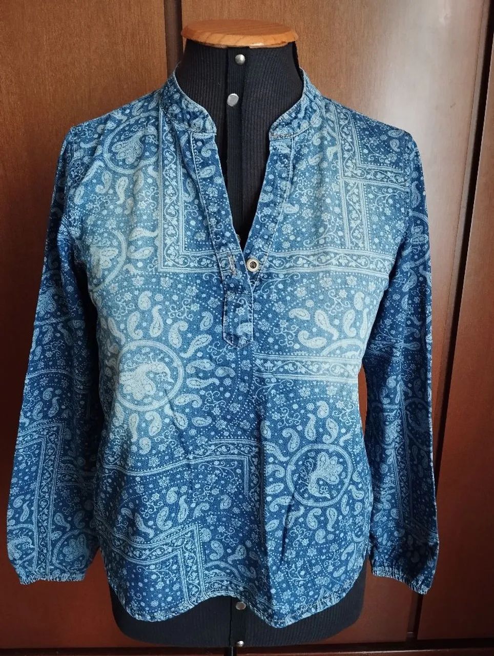 Blusa Jeans Estampada n40