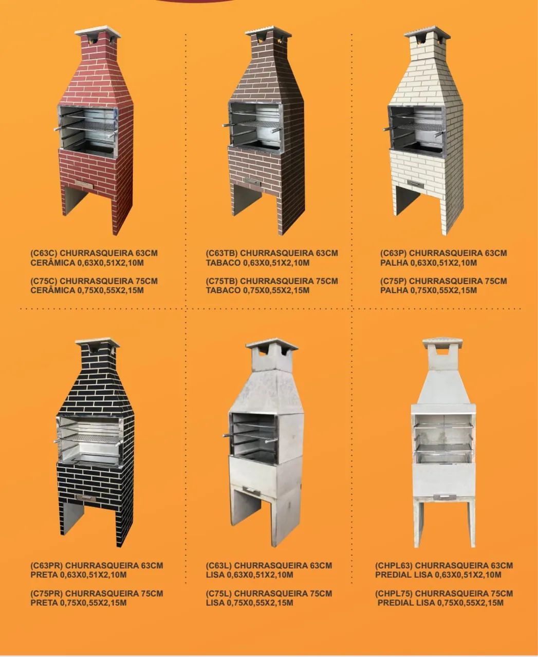 Churrasqueira pré-moldada 63cm