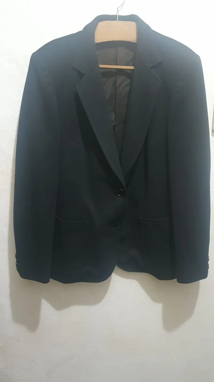Blazer de lã feminino Preto