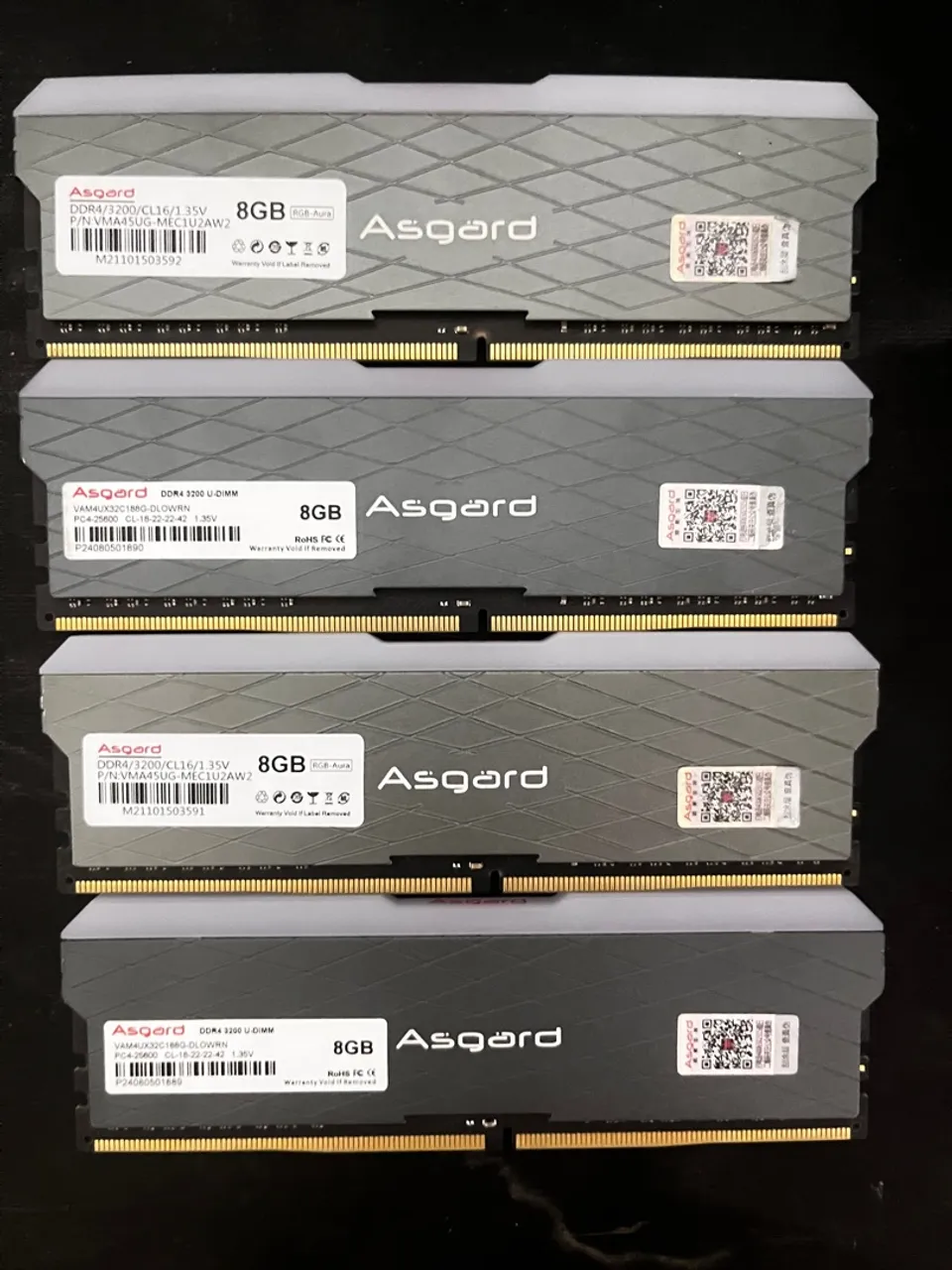 Memória RAM Asgard Loki W2 RGB, 16GB (2x8) OU 32gb (4x8), 3200MHz