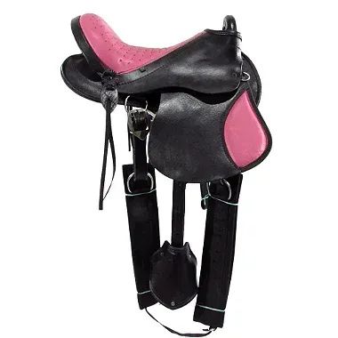 Sela Australiana Preta e Rosa Infantil Luxo 12 Polegadas - Foto 5