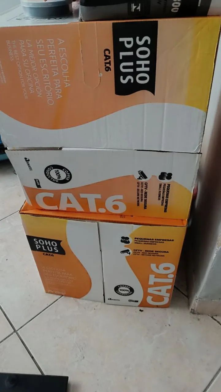 Cabo de rede CAT6 novo com 305metros 