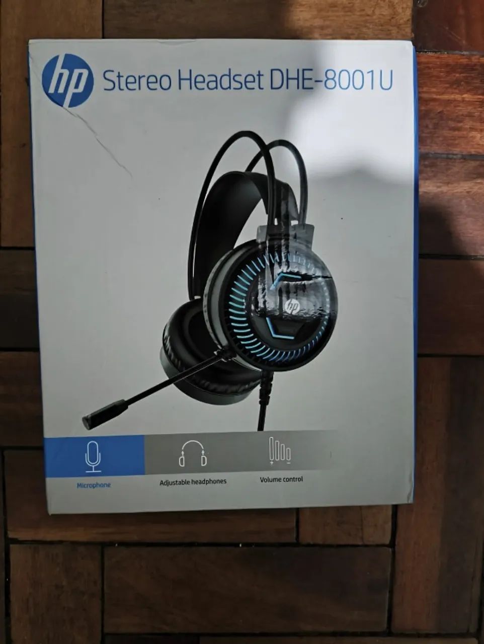Headset Gamer HP DHE 8001U USB Única com LED Blue Light