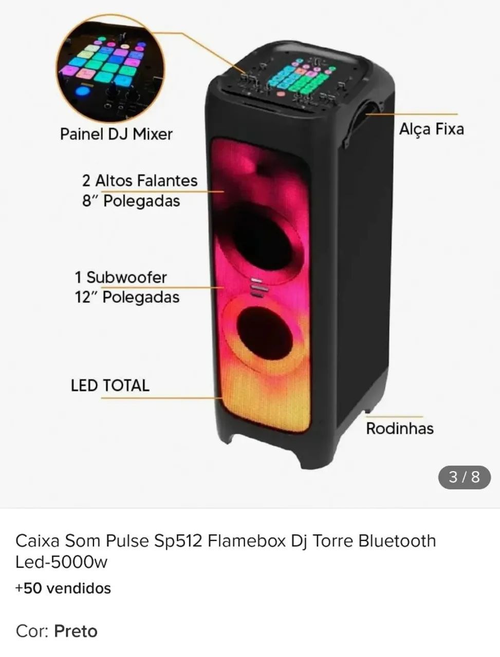 Caixa de som Pulse sp512 função DJ - Foto 5