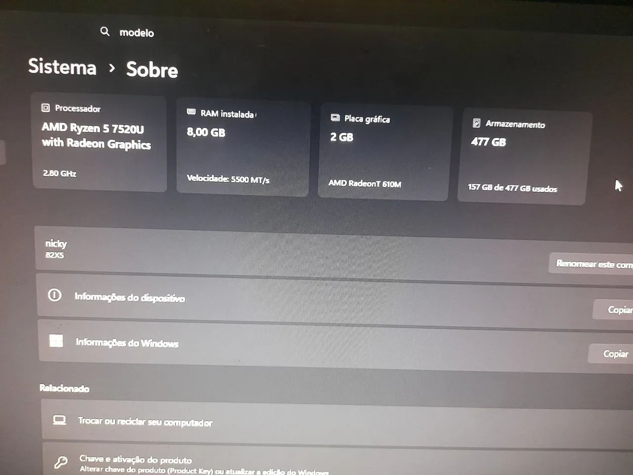 Notebook Lenovo usado excelente
