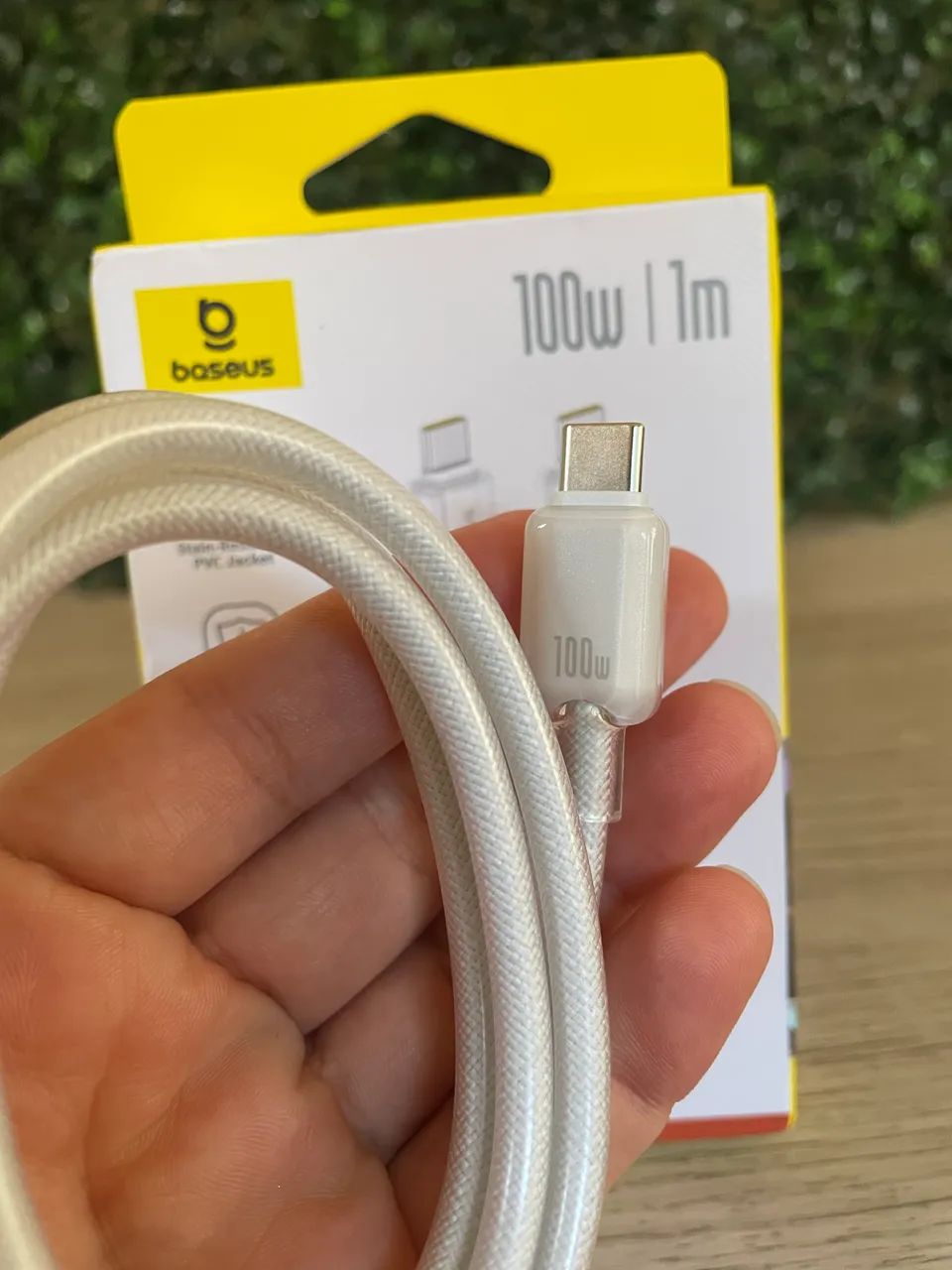 Cabo Baseus tipo c dupla proteção 100W 1M  - Foto 2