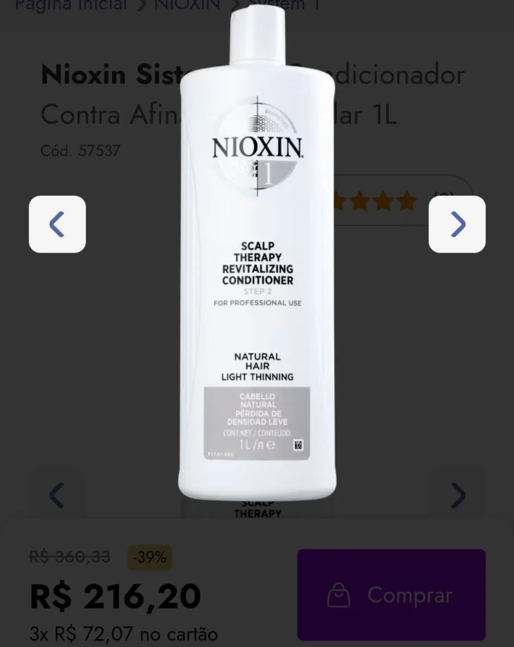 Shampoo nioxin n° 1