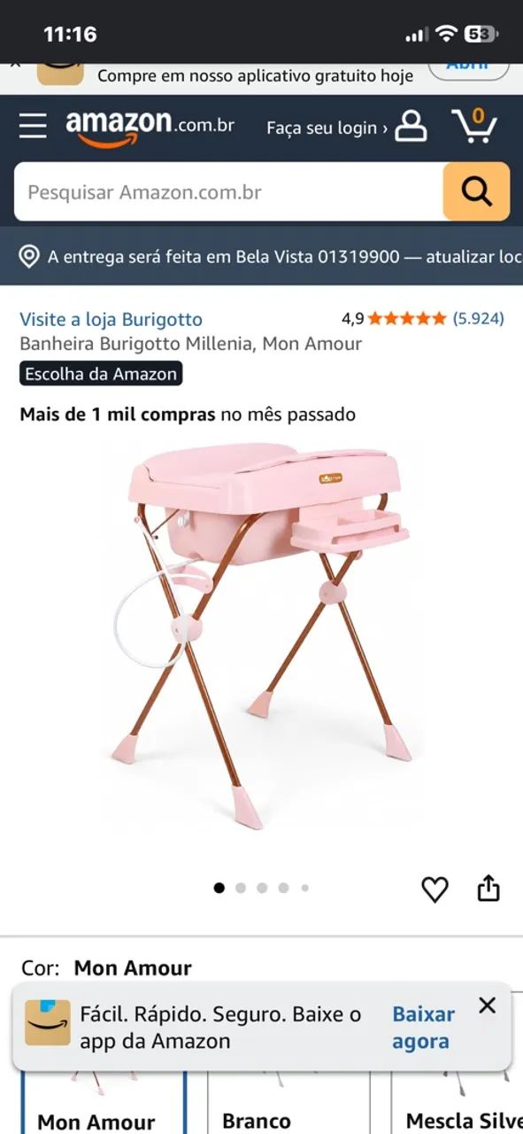 Banheira com suporte 
