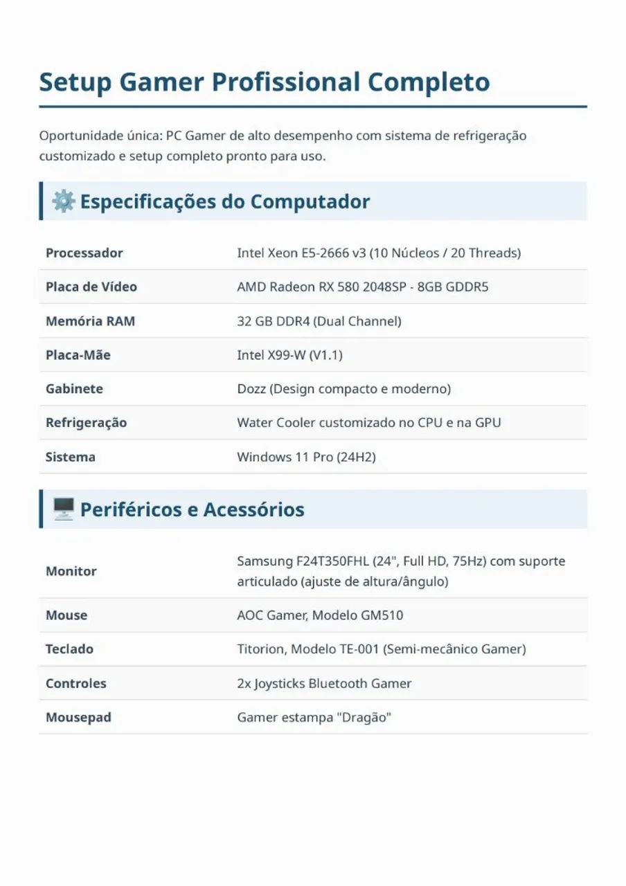 PC GAMER COMPLETO COM SETUP COMPLETO - Foto 2
